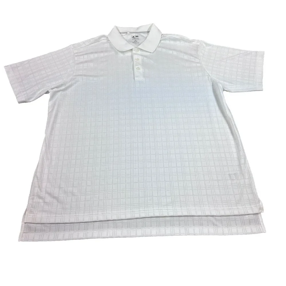 Adidas Climacool Golf Polo Mens 2XL White Performance Shirt Moisture Wicking